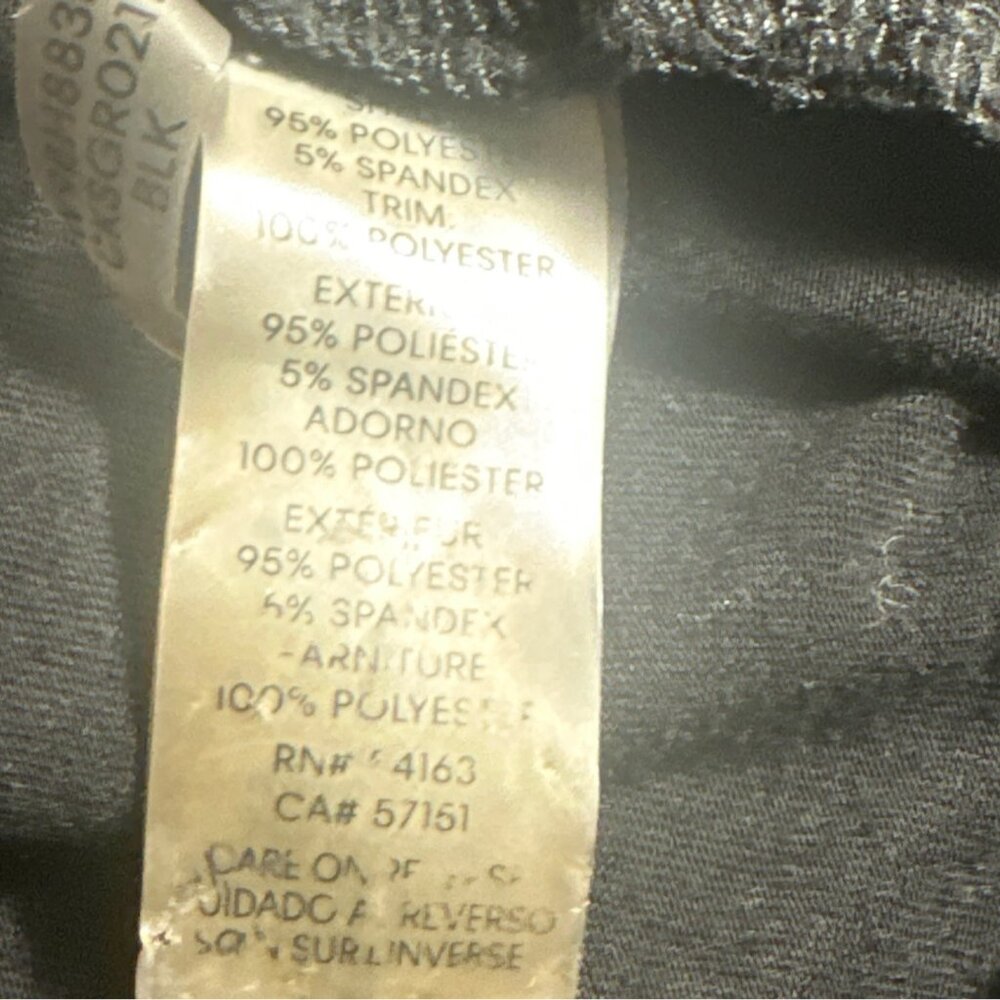 Calvin Klein Womens Black Open Front Cascading Cardigan Jacket 2X Office Preppy - Picture 4 of 7